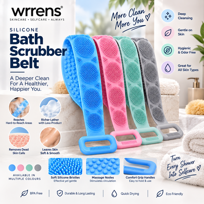 Silcone bath scrubber belt